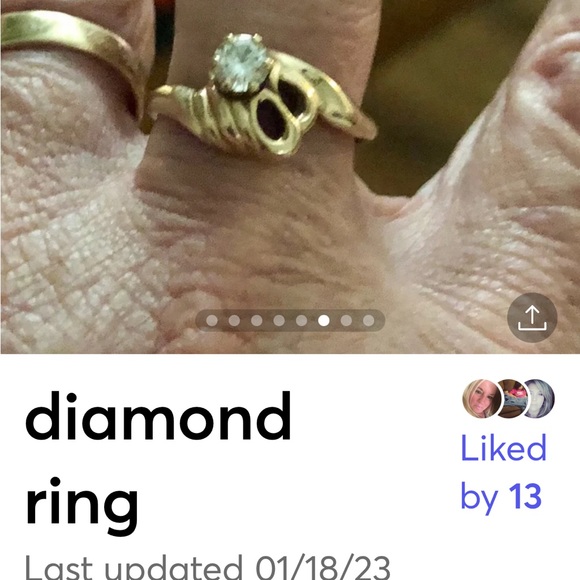 Diamond ring 14 k - Picture 7 of 8